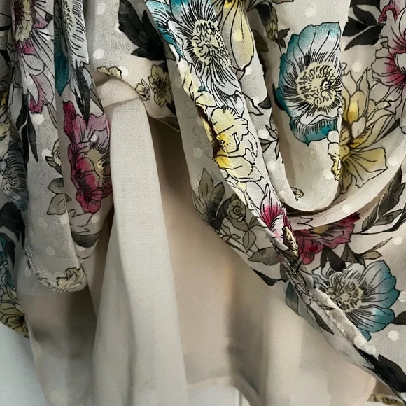Torrid Floral Blouse - Cream with Multicolor Accents - Picture 6 of 7